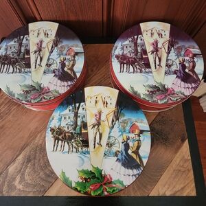 Vintage Collin Street Bakery Corsicana Texas Deluxe Fruit Cake Tins Lot Of 3